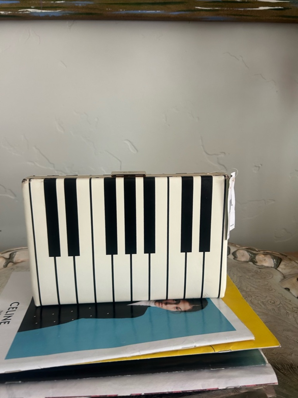 kate spade Black and White Piano Key Clutch